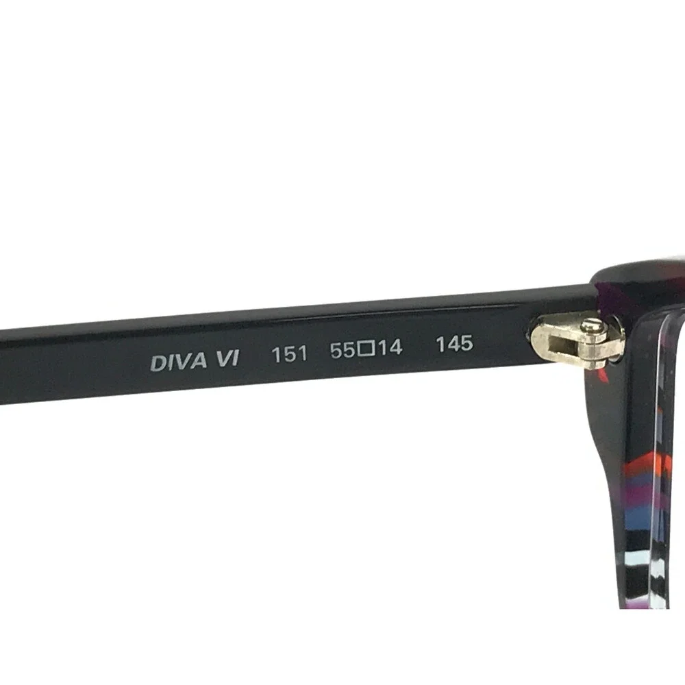 PLM Creation Eyeglasses Frames DIVA VI 151 Black Red Blue Speckled 55-14-145